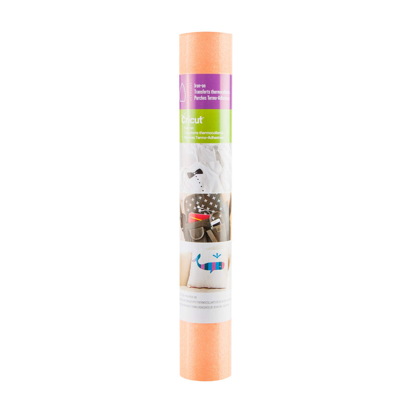 Vinilo Textil Purpurina Naranja Fluorescente 30x30 Cricut