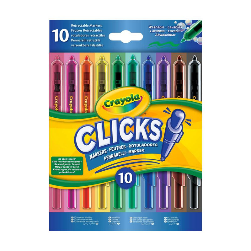 CLICKS - 10 ROTULADORES RETRÁCTILES LAVABLES