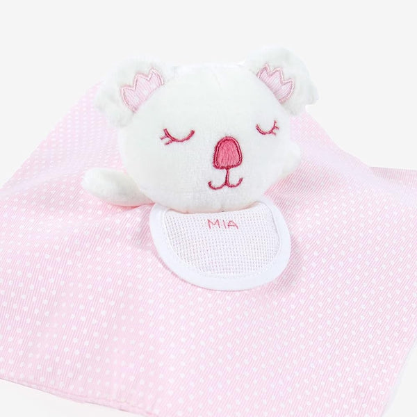 dou dou personalizable para un bebé koala rosa