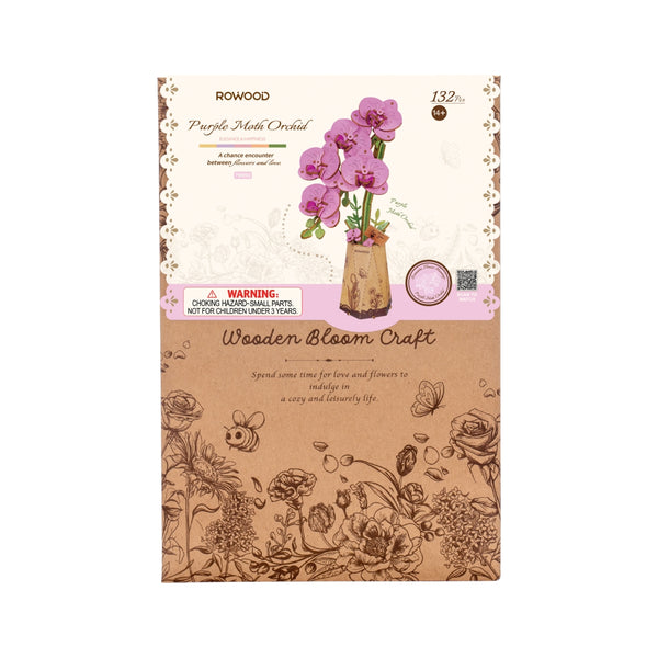 Maqueta de madera de la marca robotime con forma de una Orquídea morada
