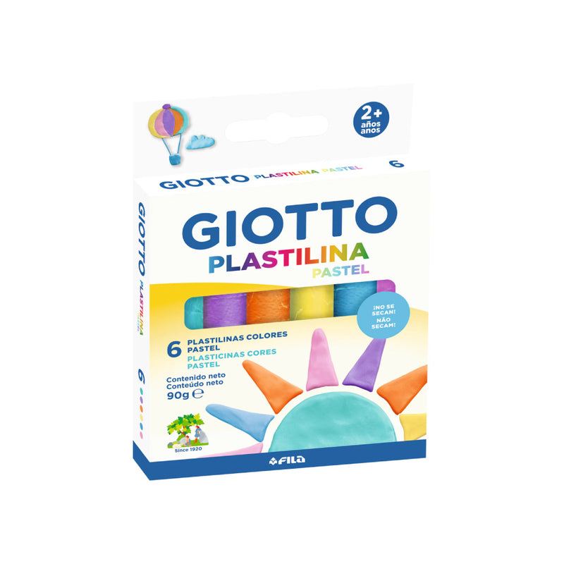 PLASTILINA GIOTTO CAJA 6 COLORES PASTEL