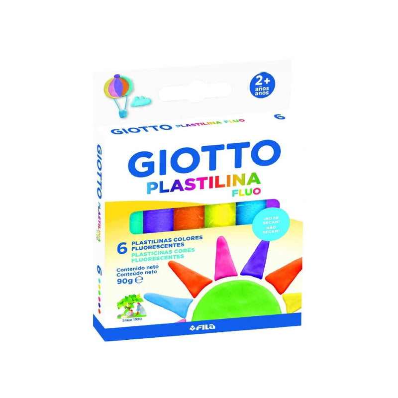 PLASTILINA GIOTTO CAJA 6 COLORES FLUO