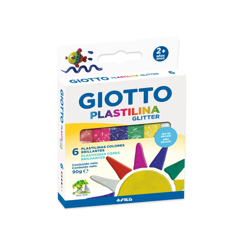 PLASTILINA GIOTTO CAJA 6 COLORES GLITTER