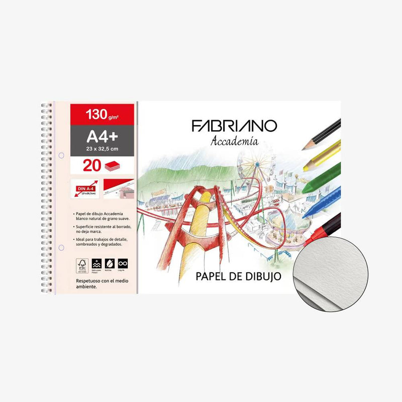 bloc de dibujo hojas lisas A4+ fabriano