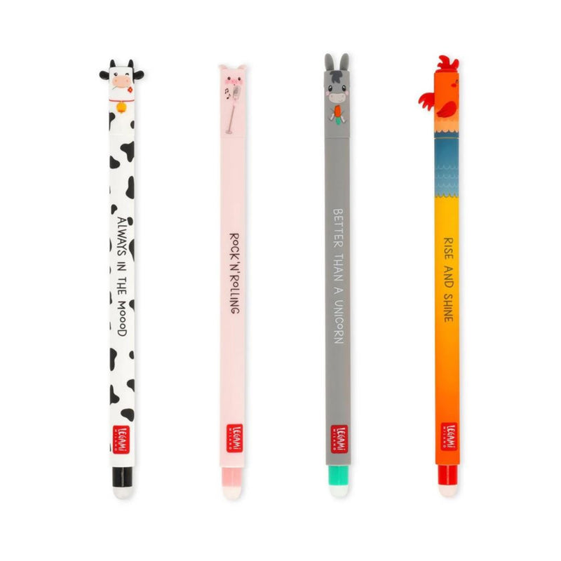 FARM SWEET FARM - SET OF 4 ERASABLE GEL PENS  0,7 MM -