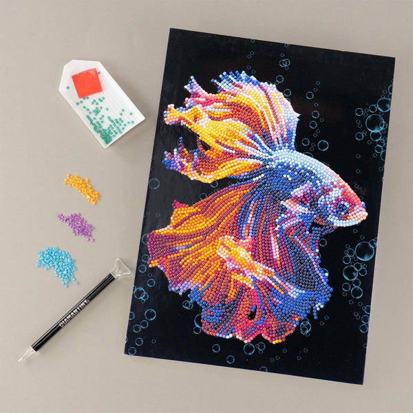 pintar con diamantes level up diamantiny pez betta