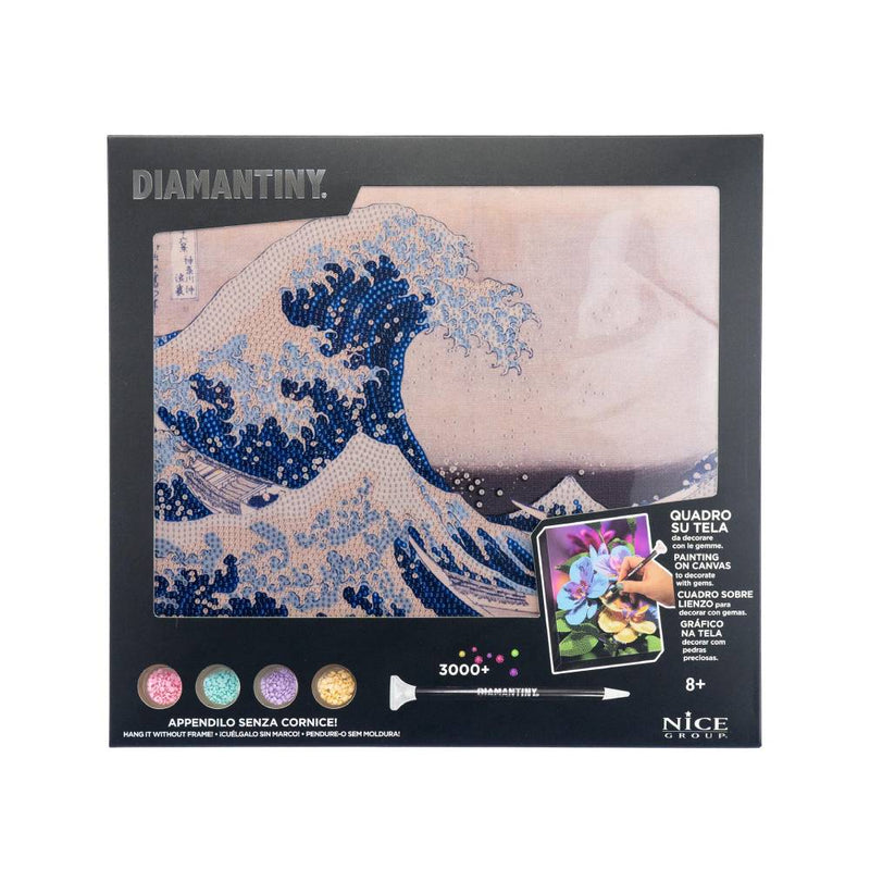 pintar con diamantes lienzo la gran ola kanagawa diamantiny
