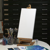 caballete de madera sobremesa winsor newton ejemplo con lienzo