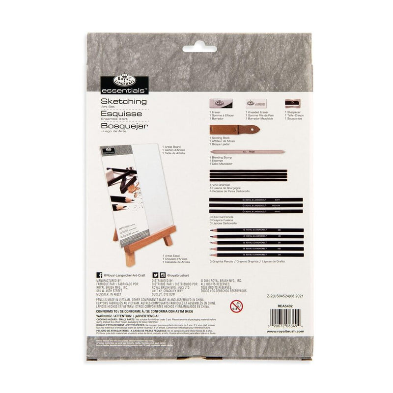 caballete mini y set de dibujo para pintar royal langnickel