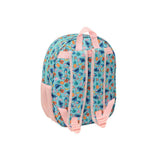 mochila escolar stitch color azul y rosa safta