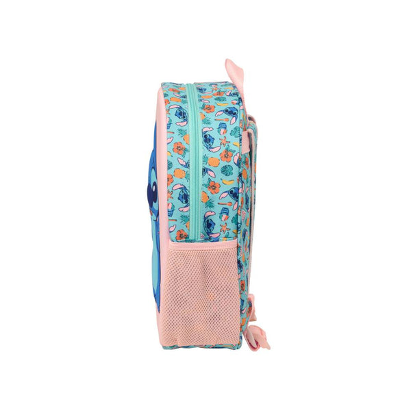 mochila escolar infantil stitch azul y rosa