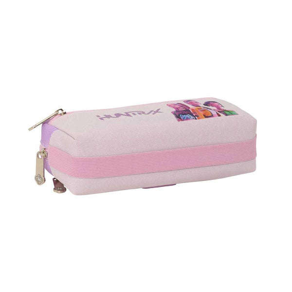 estuche escolar 3 cremalleras rosa kpop guerreras