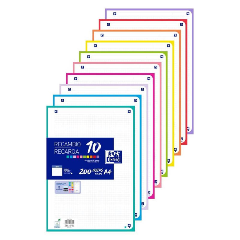 RECAMBIO 10 COLORES PAQUETE A4 200H
