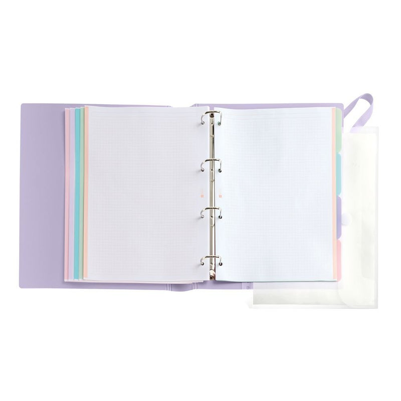 Pasta de argolas A4 Miquelrius com recargas de lavanda