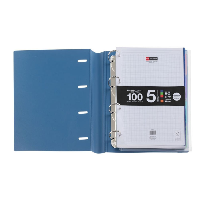 Pasta Miquelrius A4 com Recargas Azul Marinho