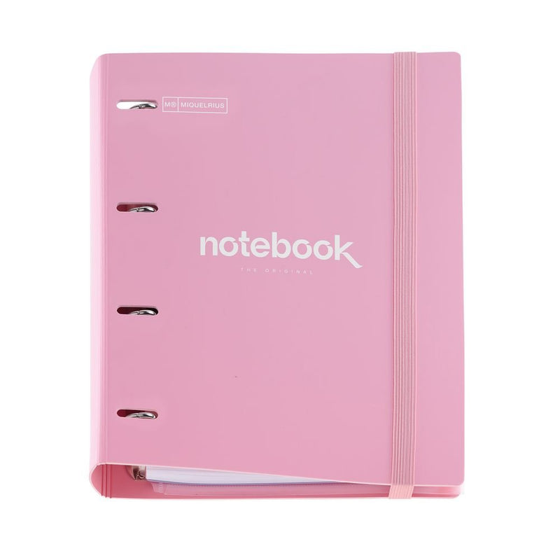 archivador A4 con anillas rosa miquelrius