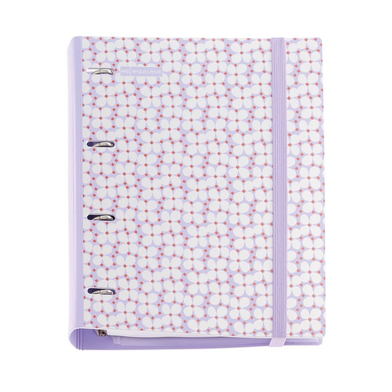 Pasta de argolas A4 com recargas Lavander Miquelrius