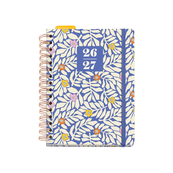 Agenda Escolar Plus Wire-O Semana Vista Blue Garden Hutter 2026-27 Miquelrius