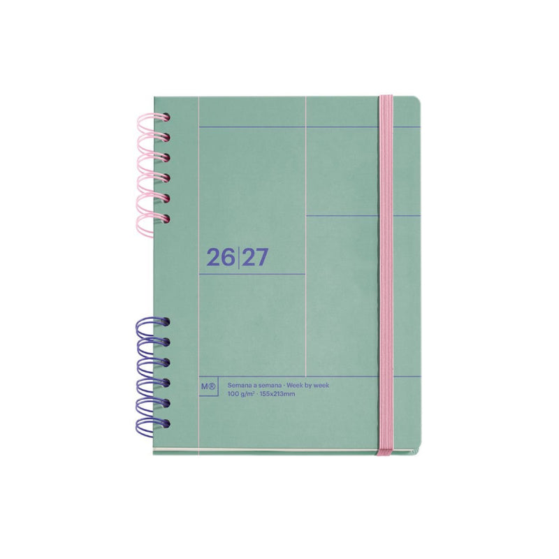 Agenda Escolar Plus Wire-O Semana Vista Verde Back To Basics 2026-27 Miquelrius