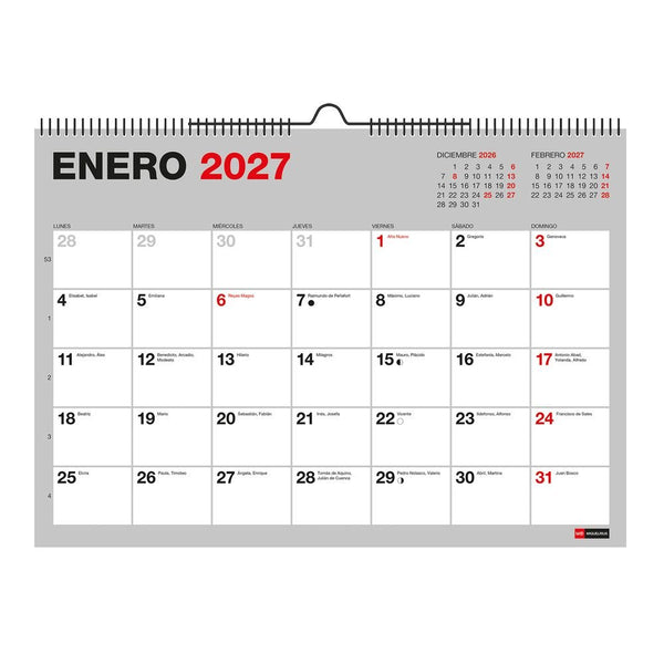 Calend.18 Meses.Pared A4 P/Escr.Basic 2026-27 Miquelrius
