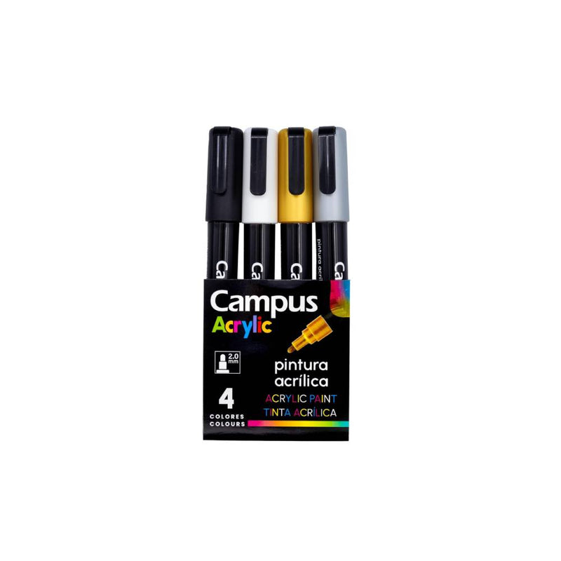 SET ROTULADOR ACRILICO CAMPUS 4UDS