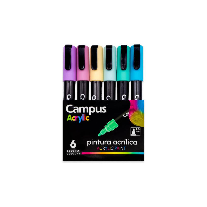 SET ROTULADOR ACRILICO CAMPUS 6UDS