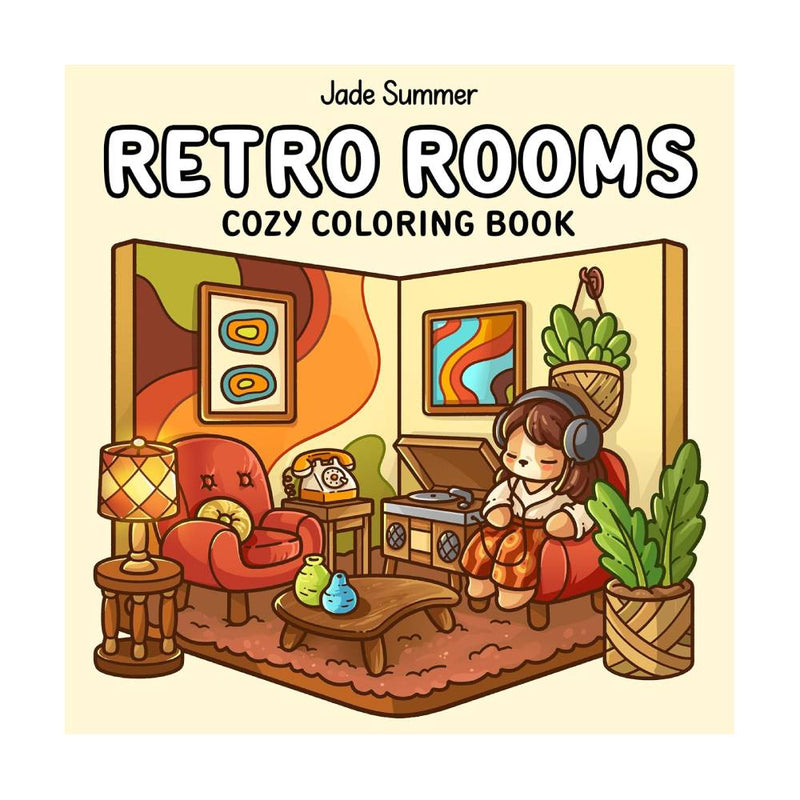 LIBRO DE MODA RRSS PARA COLOREAR RETRO ROOMS