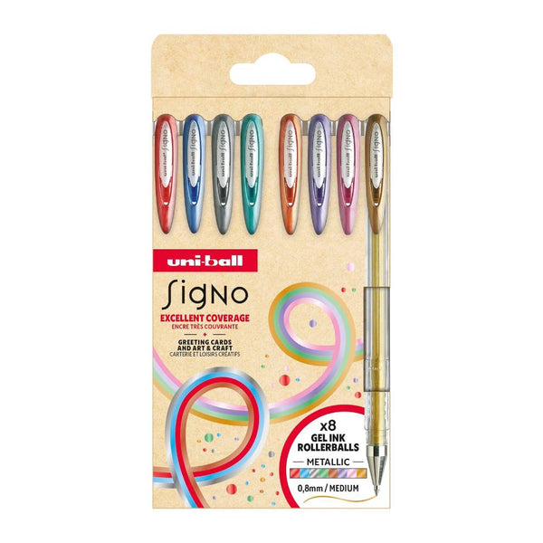 estuche roller gel metalicos uni ball