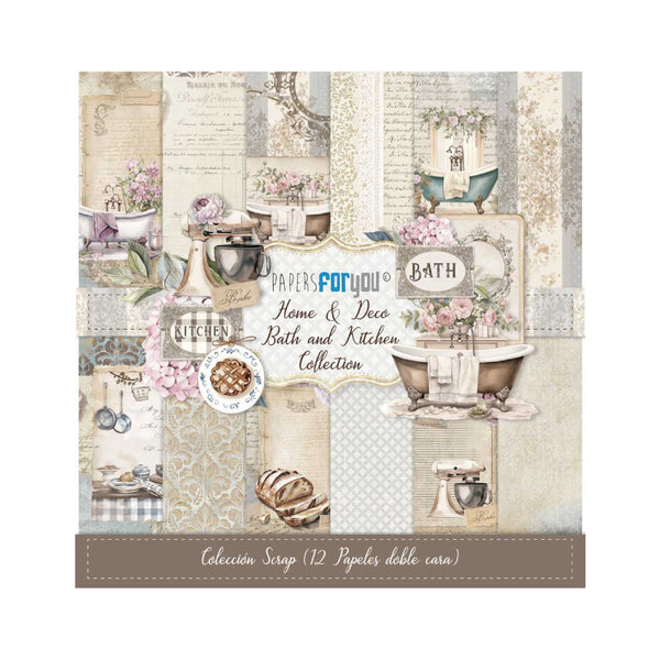 set papel scrap bath and kitchen papers for you home & deco