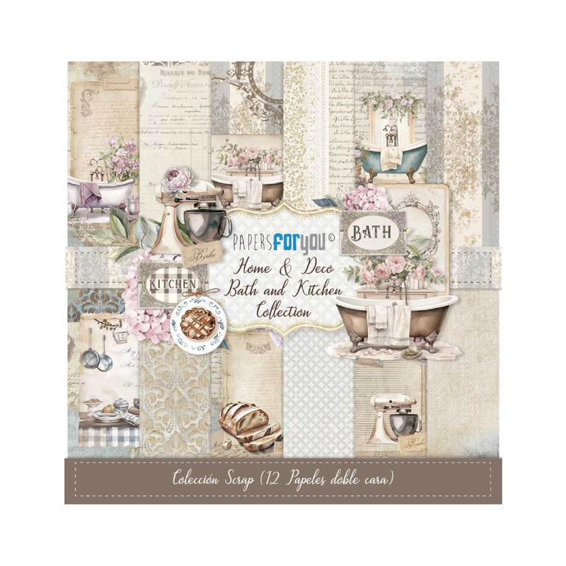 set papel scrap bath and kitchen papers for you home & deco