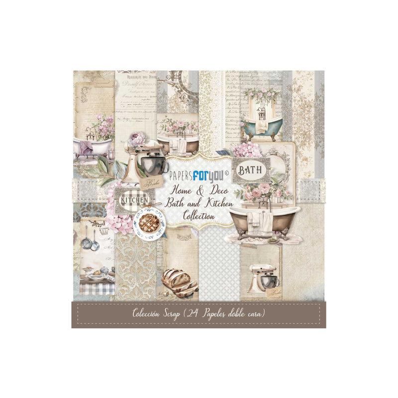 SET 24 PAPEL SCRAP DOB.CARA 180g 20x20 HOME & DECO BATH KITCHEN