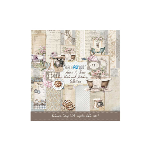 SET 24 PAPEL SCRAP MINI DOB.CARA 180g 15x15 HOME & DECO BATH KITCHEN