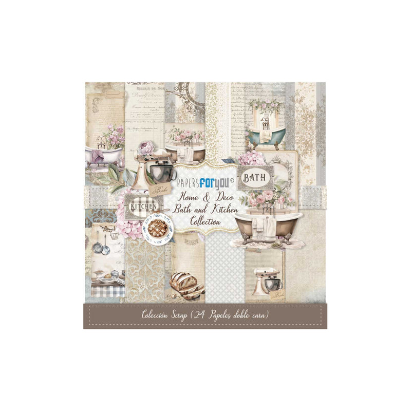 SET 24 PAPEL SCRAP MINI DOB.CARA 180g 15x15 HOME & DECO BATH KITCHEN
