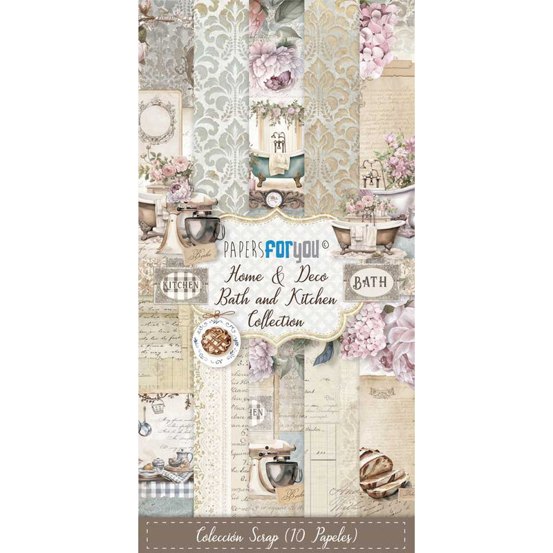 SET 10 PAPEL SCRAP UNA CARA 180g 15x30 HOME & DECO BATH KITCHEN