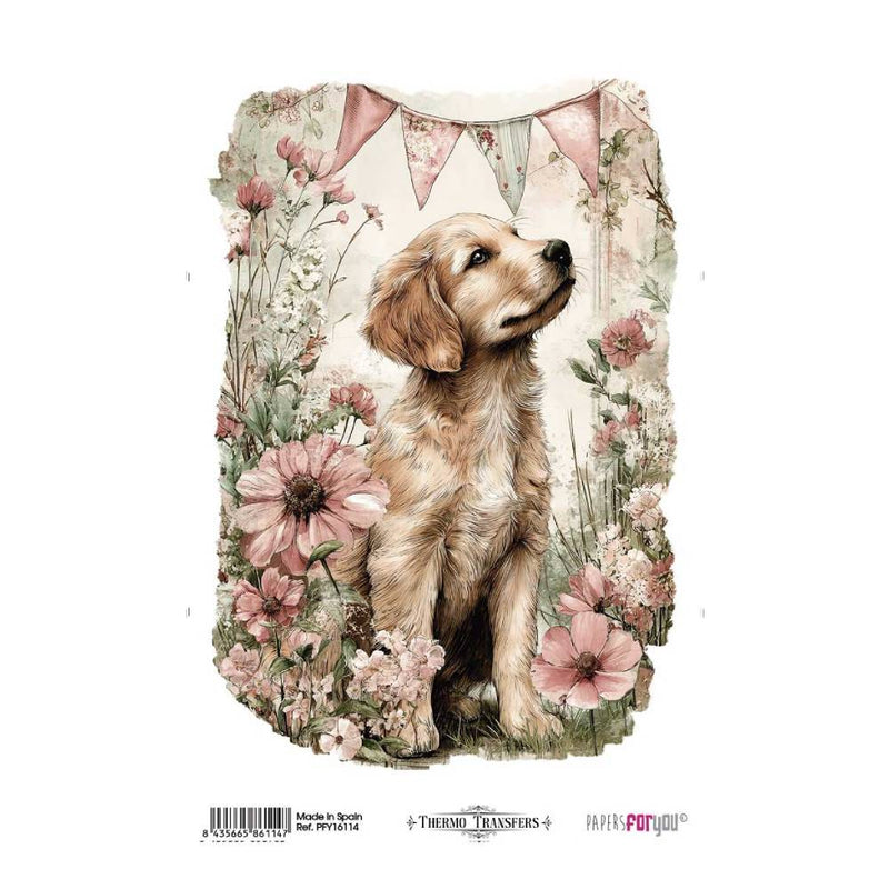 Thermo Transfers 20x30 8x12  1 Hoja (Farm & Flowers Dogs)