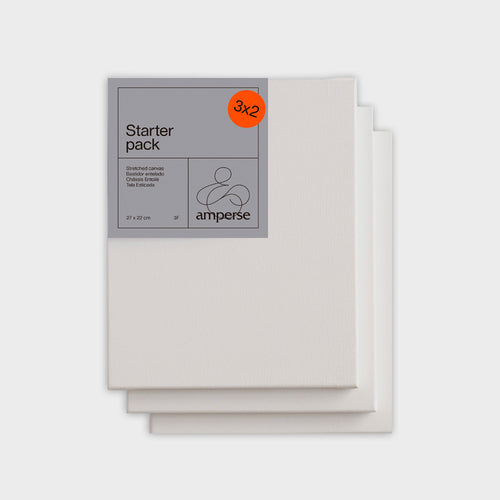 Pack De Lienzos para pintar 3X2 Starter Amperse De Algodón, tamaños 22X22CM