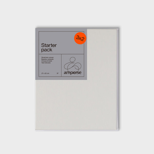 Pack De Lienzos para pintar 3X2 Starter Amperse De Algodón, tamaño 27X22cm