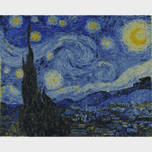pintar con diamantes noche estrellada van gogh