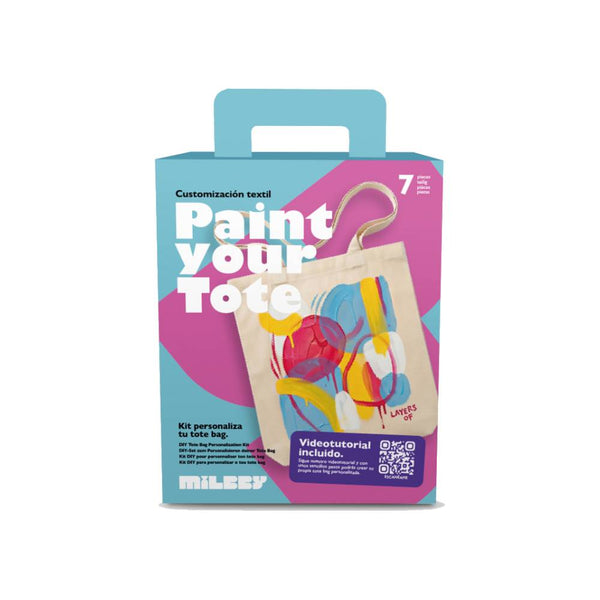 kit completo para pintar una tote bag milbby