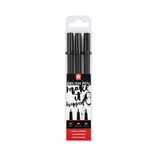 Sakpigma Set 3 Pigma Brush Pen. Fb-Mb-Bb