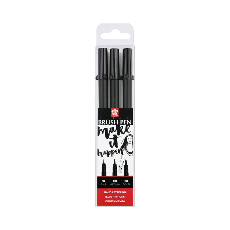 Sakpigma Set 3 Pigma Brush Pen. Fb-Mb-Bb