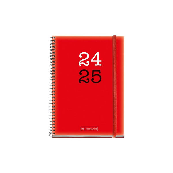Agenda Escolar 2024-2025 Día Página Collage Rojo