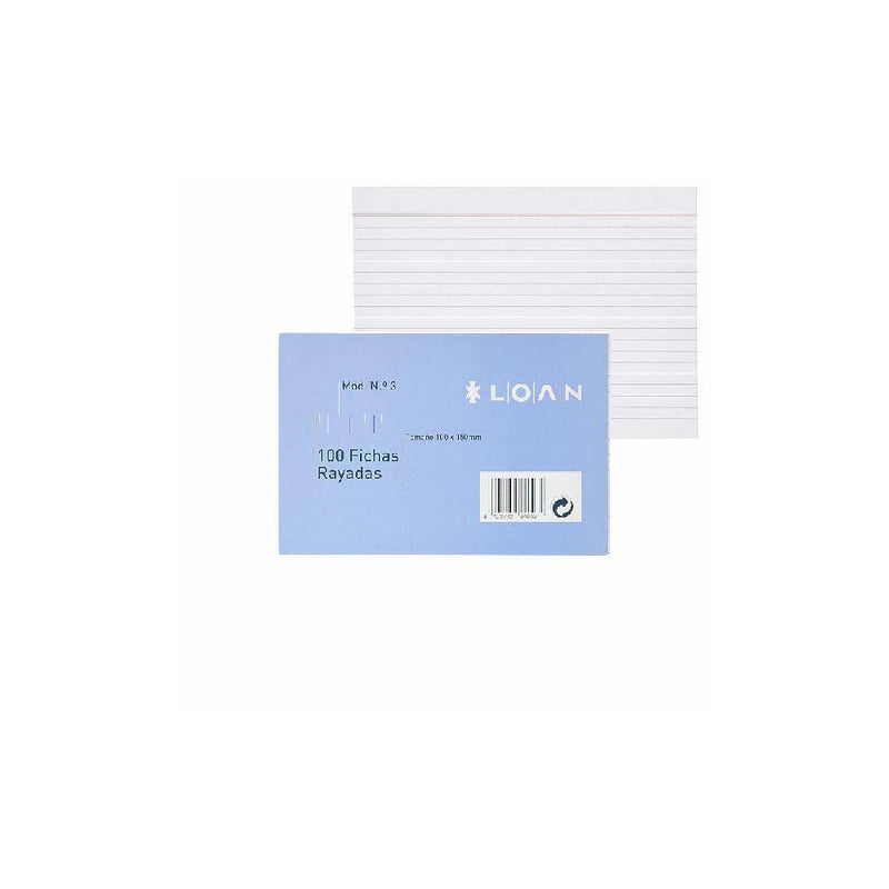 PACK 100 FICHAS RAYADAS Nº3 10X15 CM CAMPUS