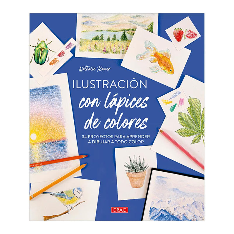 Ilustración con lápices de colores libro el drac