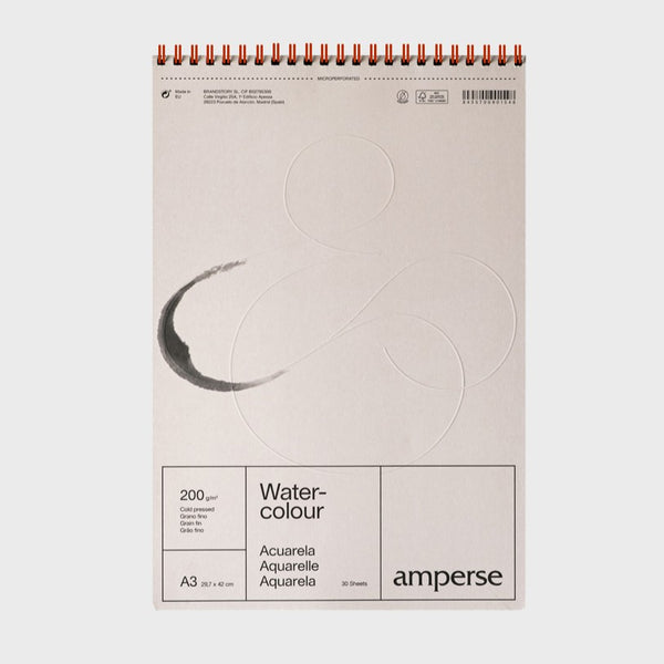 bloc acuarela A3 blanco en espiral amperse