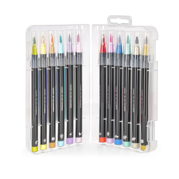 Conjunto de 12 marcadores de ponta de pincel pastel Legami