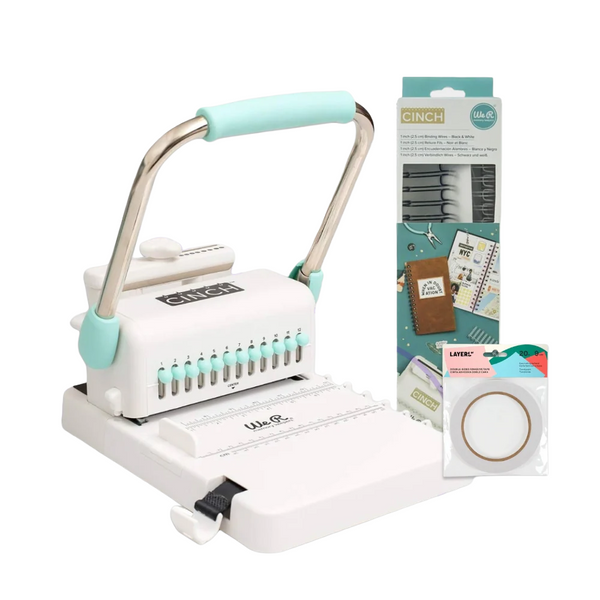 Encuadernadora Cinch + Set Anillas We R Makers + Cinta