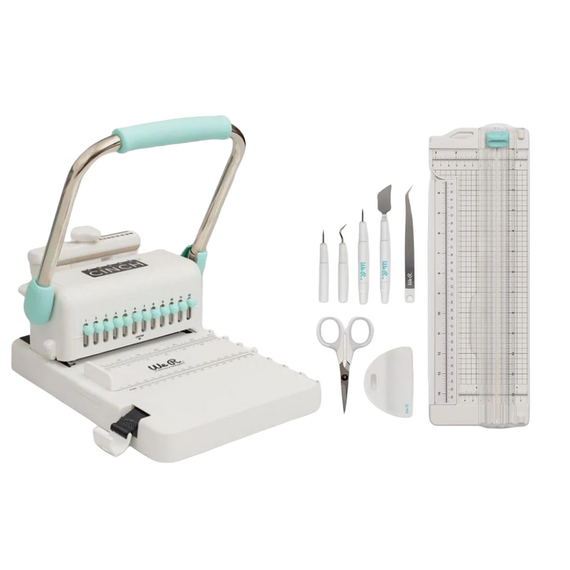 Encuadernadora Cinch + Kit Cizalla + Herramientas Básicas We R Makers