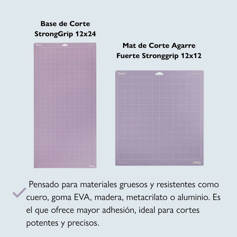 Base de corte morada, stronggrip, con adhesivo de agarre fuerte  para materiales como cuero, gomo eva, madera, metacrilato y aluminio.