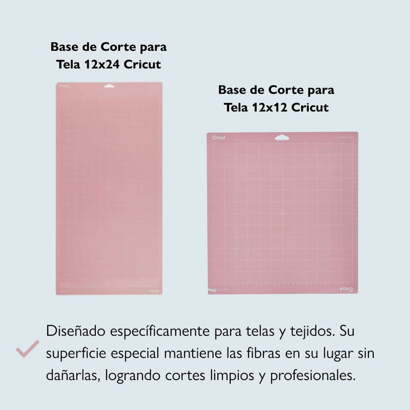 Base de corte rosada, diseñada especialmente para telas y tejidos 